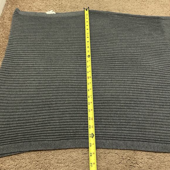 Eileen Fisher Ribbed Asymmetrical Poncho One Size Gray - Picture 2 of 4
